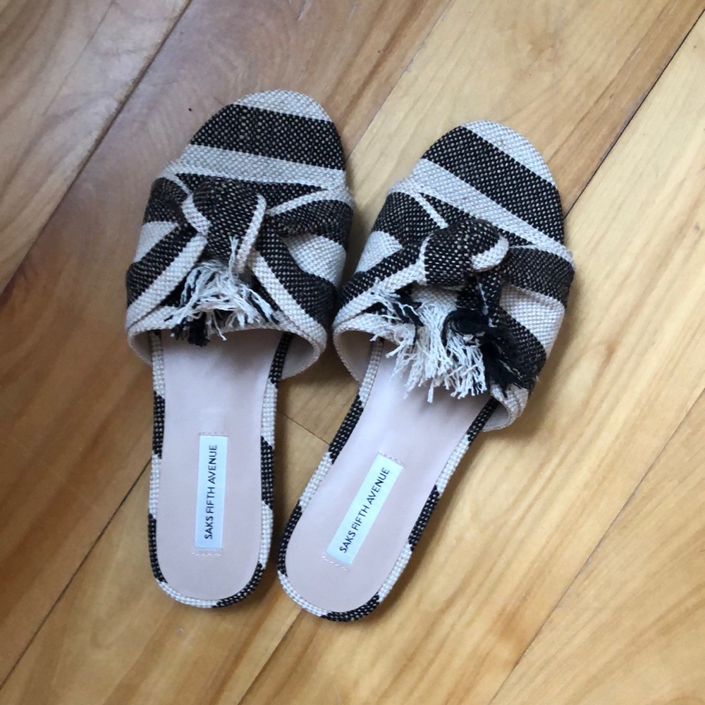 Knitted canvas slides size 7